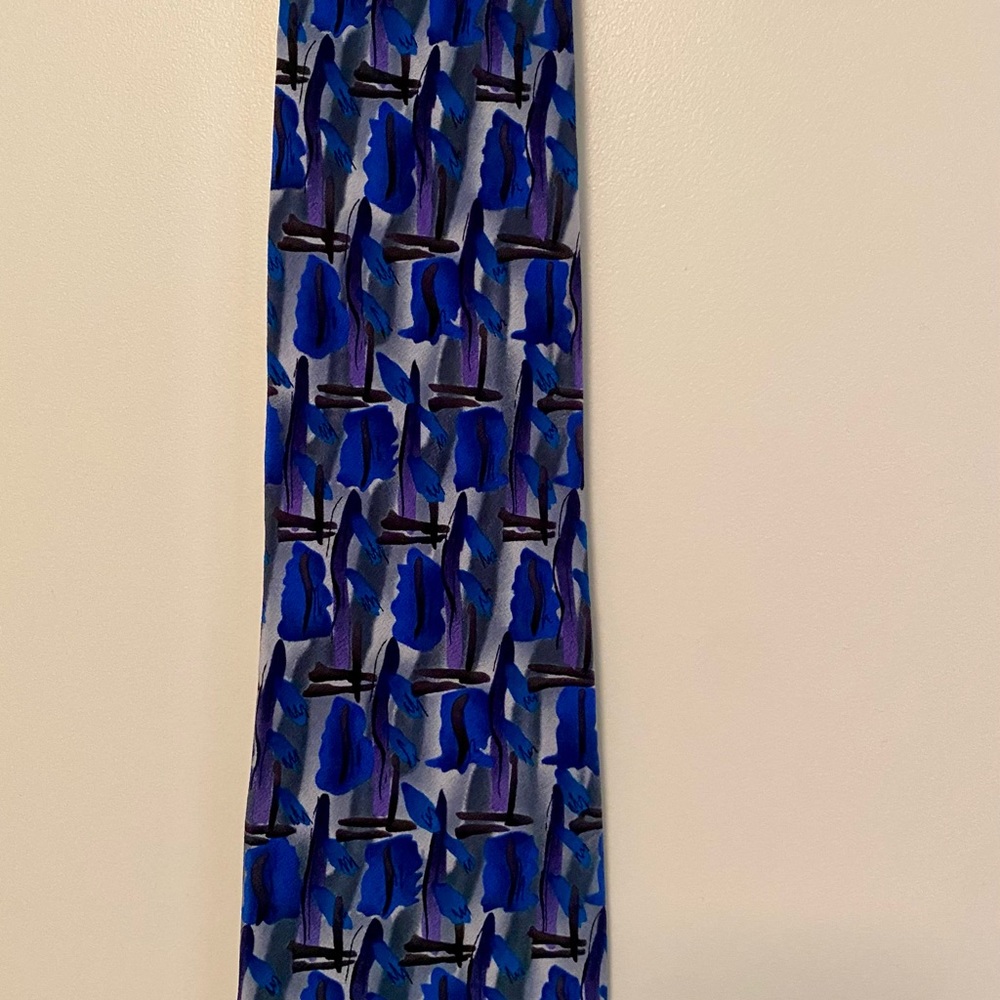 Blue and Black Patterned Tie